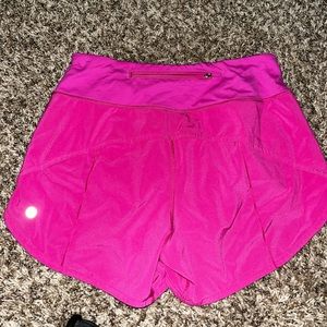 Sonic pink lululemon speed-up midrise 4inch shorts